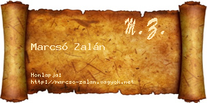 Marcsó Zalán névjegykártya